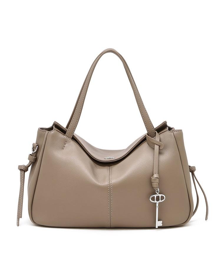 Athe Vanessabruno [Demain] Taupe Beige Leather Deman Tote Bag S Aaba6F281I3