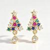 Minialist Gorgeous Women Christmas Stud Earrings Classic Full Shining CZ Cozy Accessories Festival Party Lady Jewelry