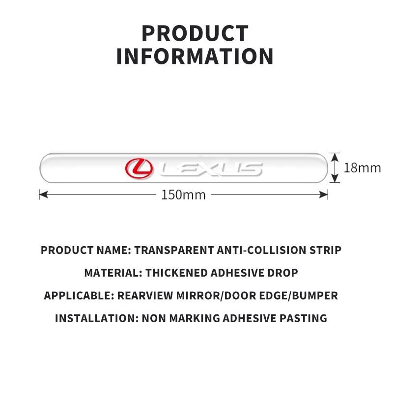 Transparent Anti-collision Strips Silicone Car Door Scratch Protection Sticker For Lexus RX330 IS250 ES300h UX GX470 LX570 LS430