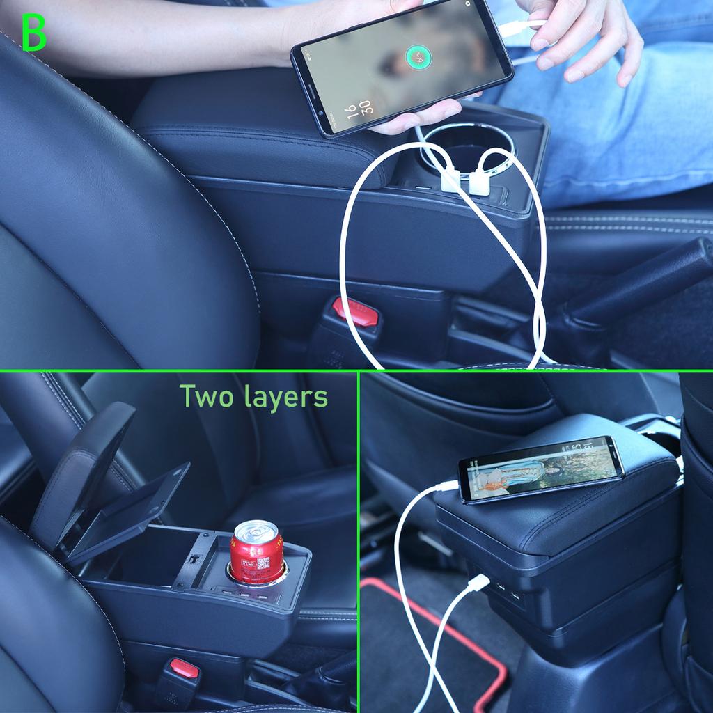 Gjbn8 For Seat Ibiza Armrest Box For Seat Ibiza 6j Ibiza 6L Car Armrest Auto Storage Box Retrofit Parts Interior Car Accessories