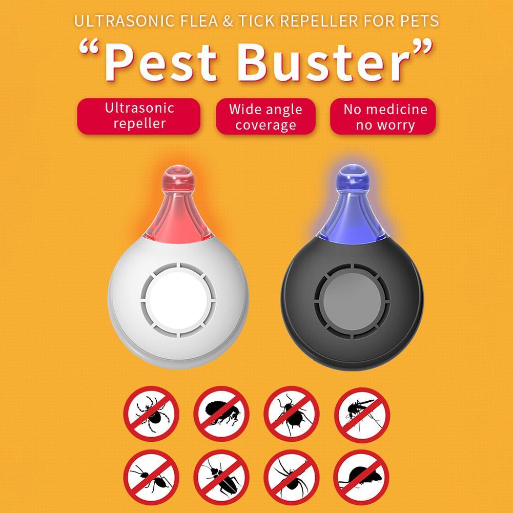 USB Rechargeable Ultrasonic Pest Reject Flea Tick Lice Repeller for Cat Dog Pet