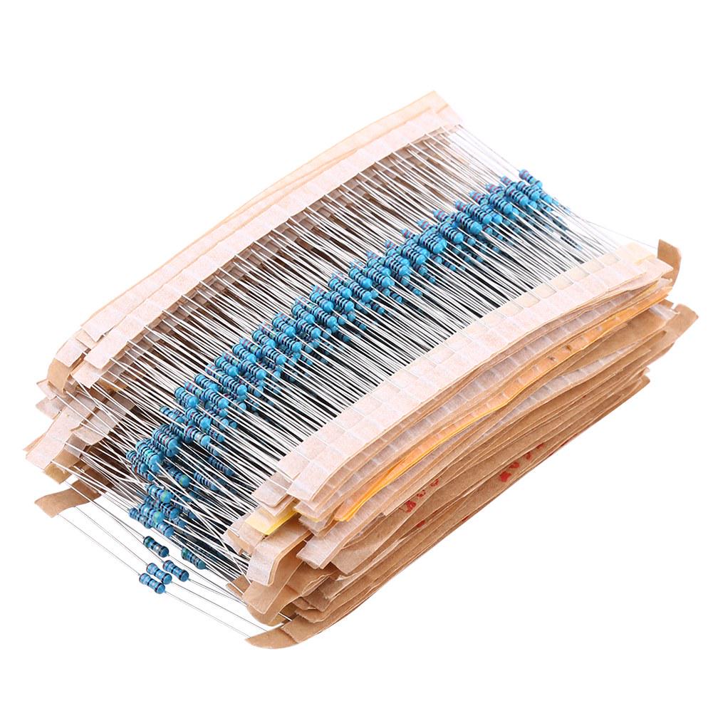 

1280pcs 1 4W 64 Values 1‑10M Ohm Metal Film Resistors Assortment Components Kit Set