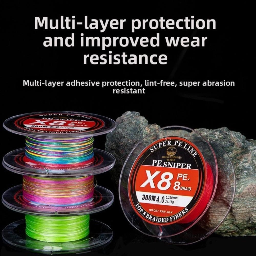 Durable 300M Length Fishing Line China Red Color 8 Weave Ocean Jig X8 Structure 8 Strands Braided PE Line Saltwater Fishing