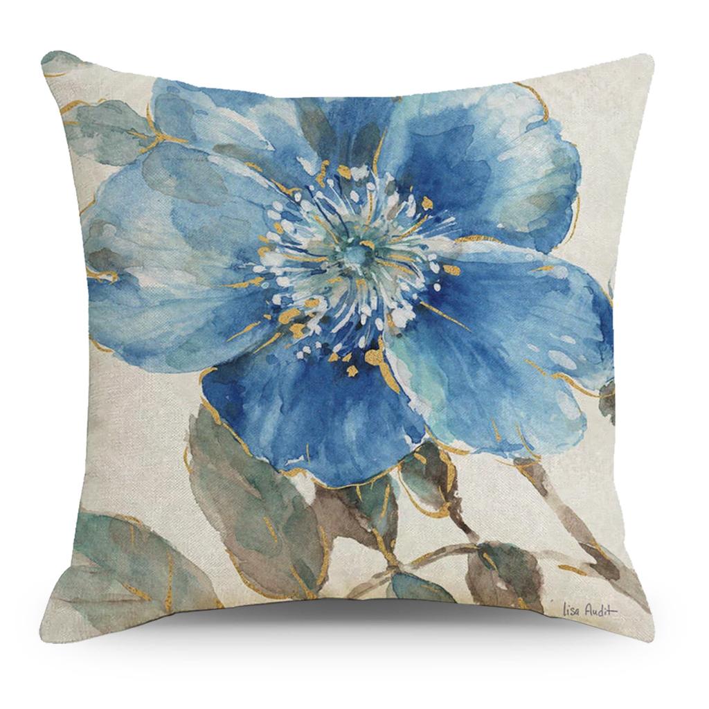 Art Floral Cotton and Linen Pillow Case Car Pillow Sofa Cushion