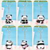 6pcs Stylish Panda Keychain Acrylic Keyring Bag Pendant Animal Lover Accessory Car Interior Decoration Handmade Present