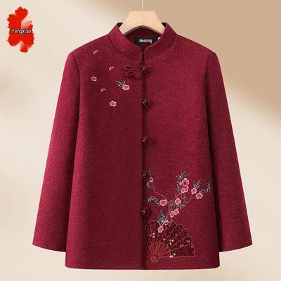 Women's Embroidered Chinese Style Woolen Jacket