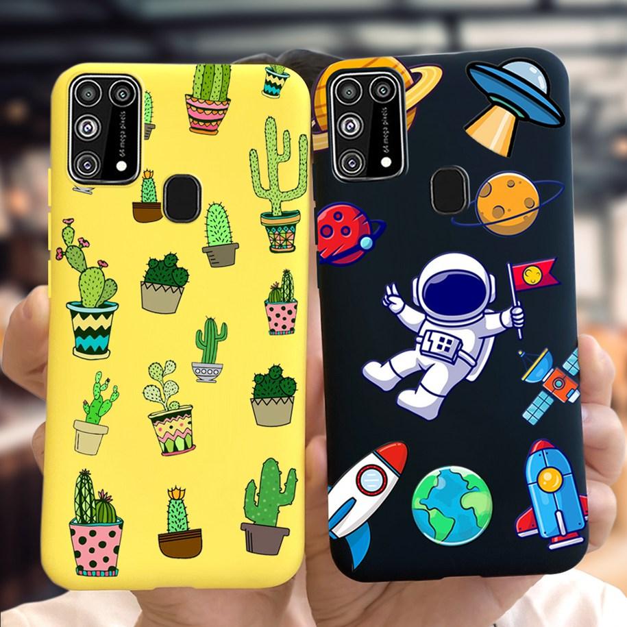 Silikonový kryt Pro Samsung M31 M 31 Obal Čerstvá květina Pírko Nárazuvzdorný kryt telefonu Pro Samsung Galaxy M31s M31 s M315 M317 Etui