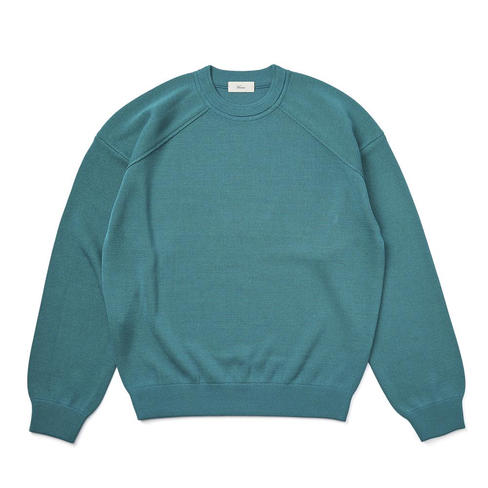 Berno [Casual] Raglan Crew-Neck Knit See Green L