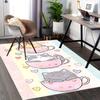 1pc Cute Cat In Teacup Chair Mat - Pastel Hearts Office Desk Pad, Non-Slip Rug for Home Decor, Suitable for All Seasons, Perfect Gift Idea.P051