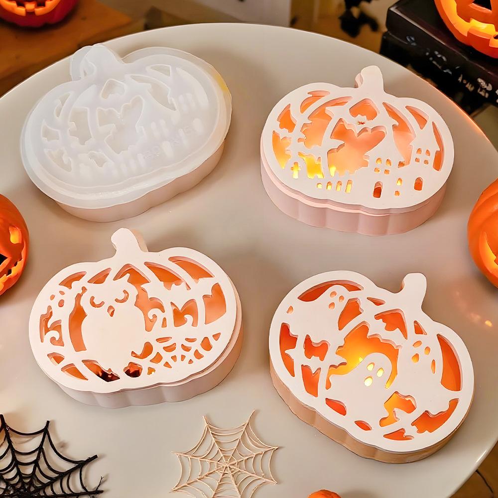 Nová forma DIY silikonová forma na Halloween úložný box atmosférické světlo vydlabaná dýně duch domácí dekorace figurka forma