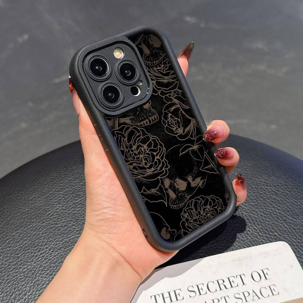 Skull Gothic Creepy Pastel Goth Phone Case For iPhone 17 16 15 14 13 12 11 Pro Plus Max Soft TPU Protection Soft Cover