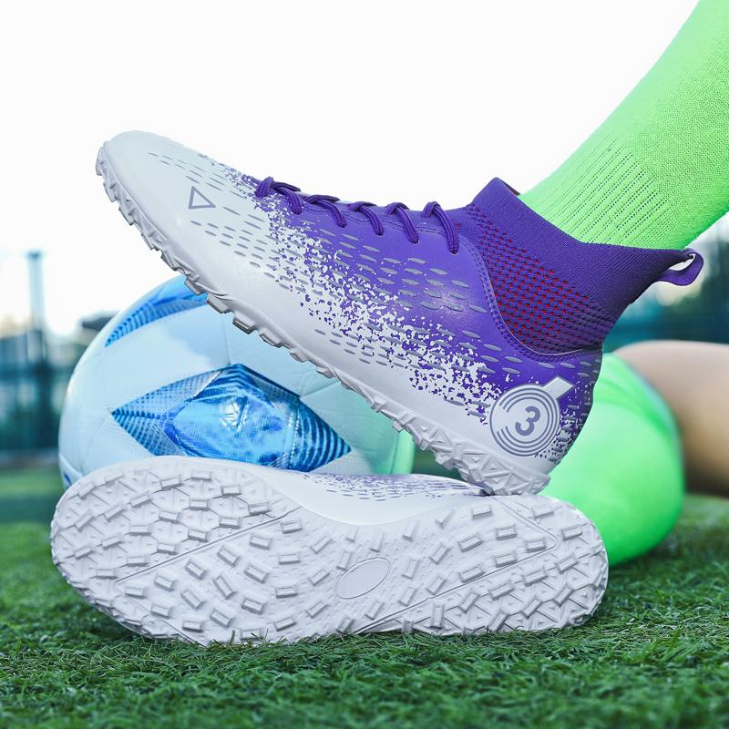 Children Teenagers and Adults New High-quality Shock Absorption Anti-skid Wear-resistant High Top Short Spike Outdoor Football Shoes