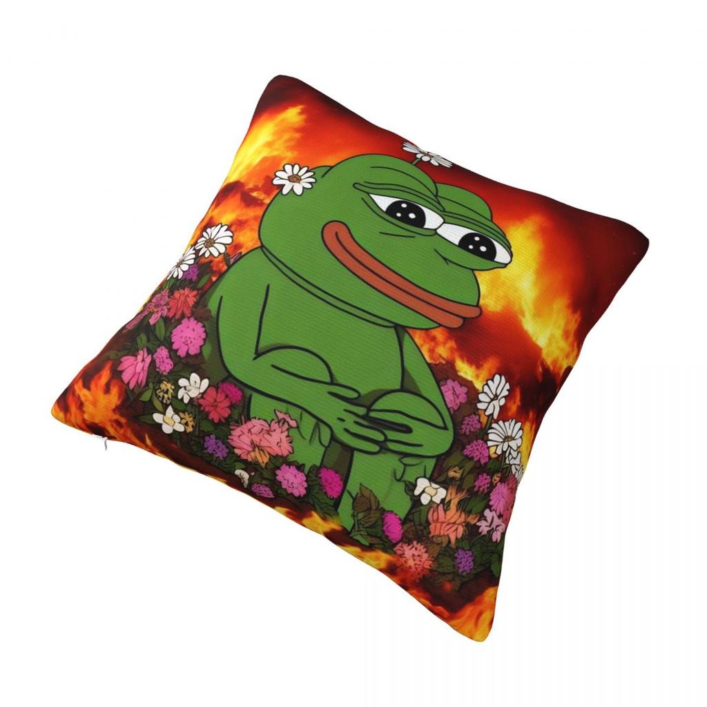 Pillow Case Sad P-Pepe Frog Meme Soft Pillow Cover Retro Trendy Cushion Cover Pattern Pillowcases For Sofa Bedroom Home Decor