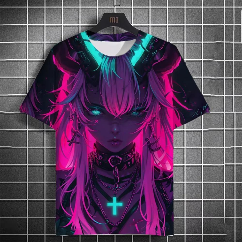 Fashion Anime Character Graphic T-Shirt Summer Fashion Streetwear 3D Printing T-Shirt