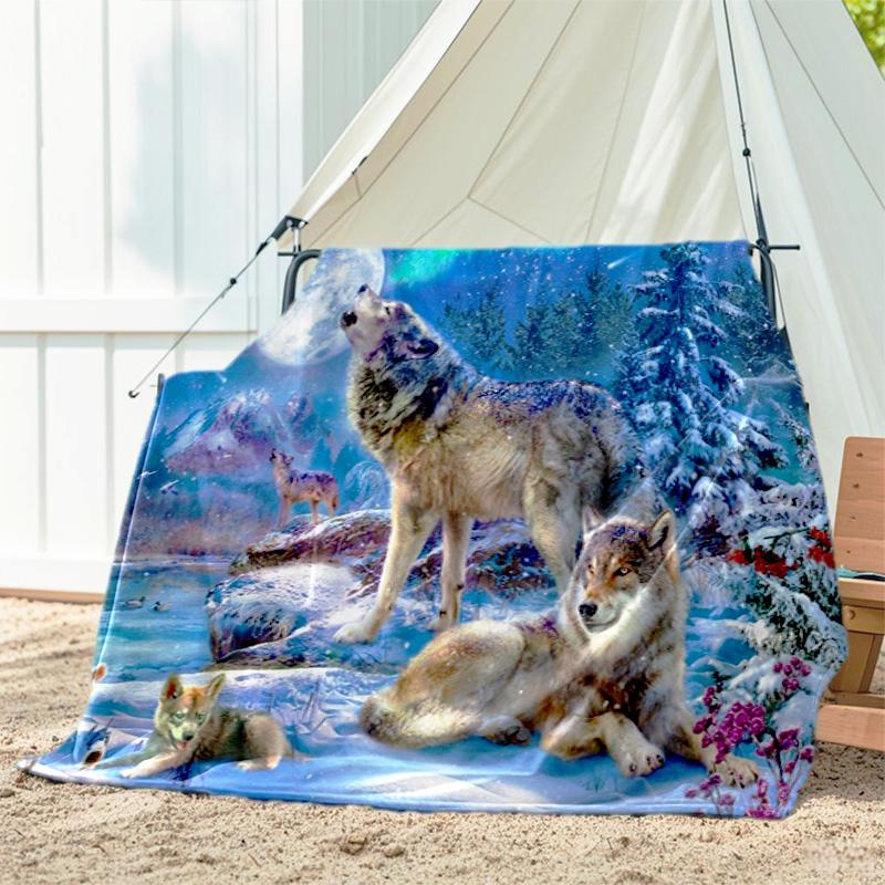 1pc animal pattern blanket, all season lightweight home office outdoor nap multifunctional blanket