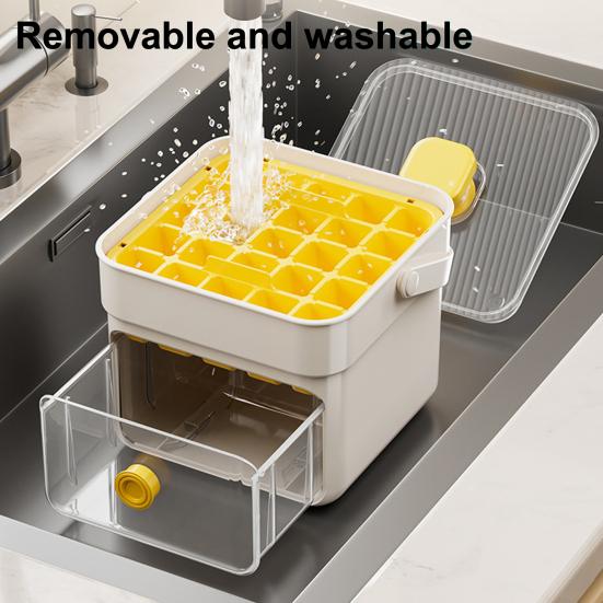 Ice Cube Mold with Lids And Container Press-to-release Ice Tray Double Layer