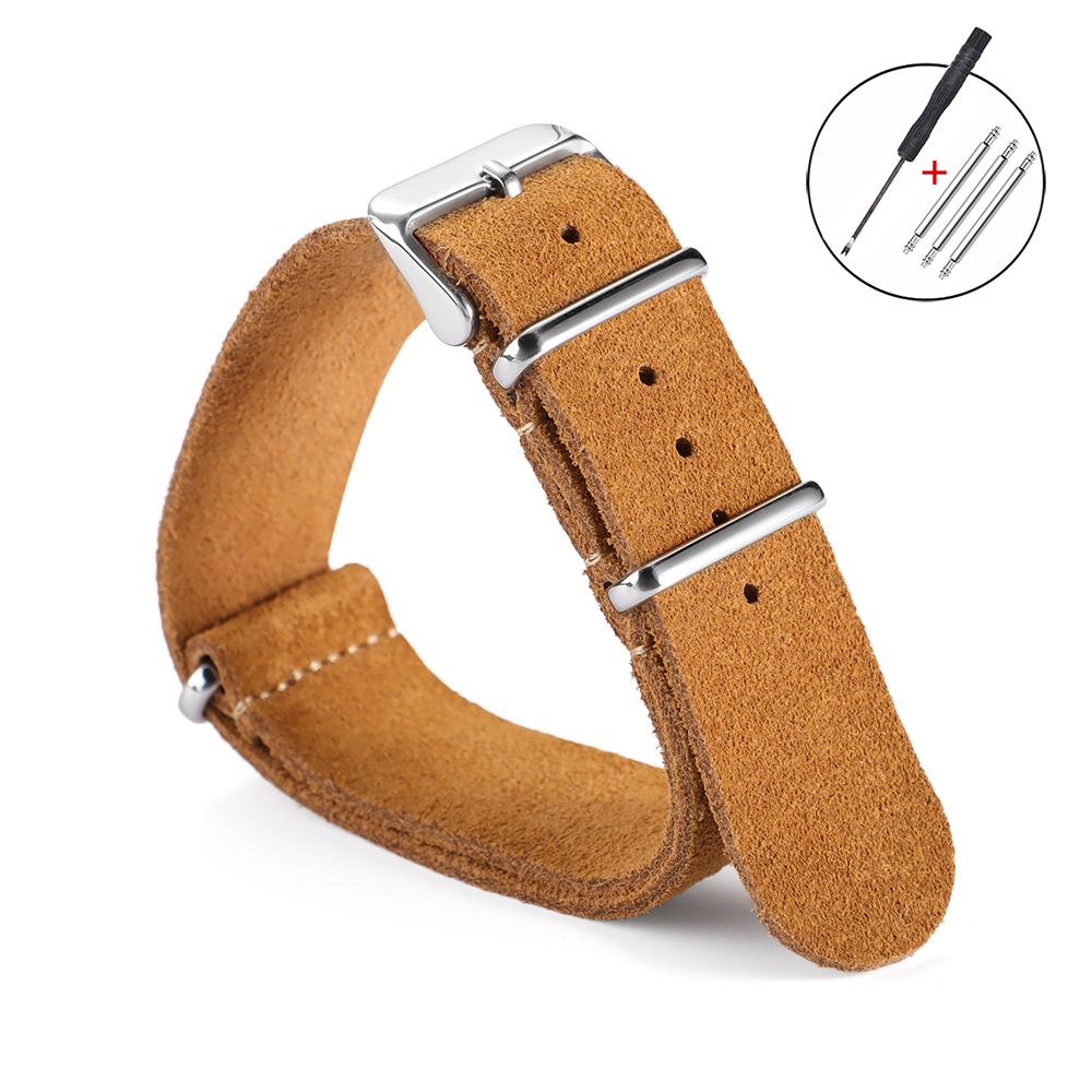Wristband 20mm 22mm Quick Release Soft Suede Strap Gray Brown Watch Band Calfskin Bracelet for Omega Belts Women&Men Accessories
