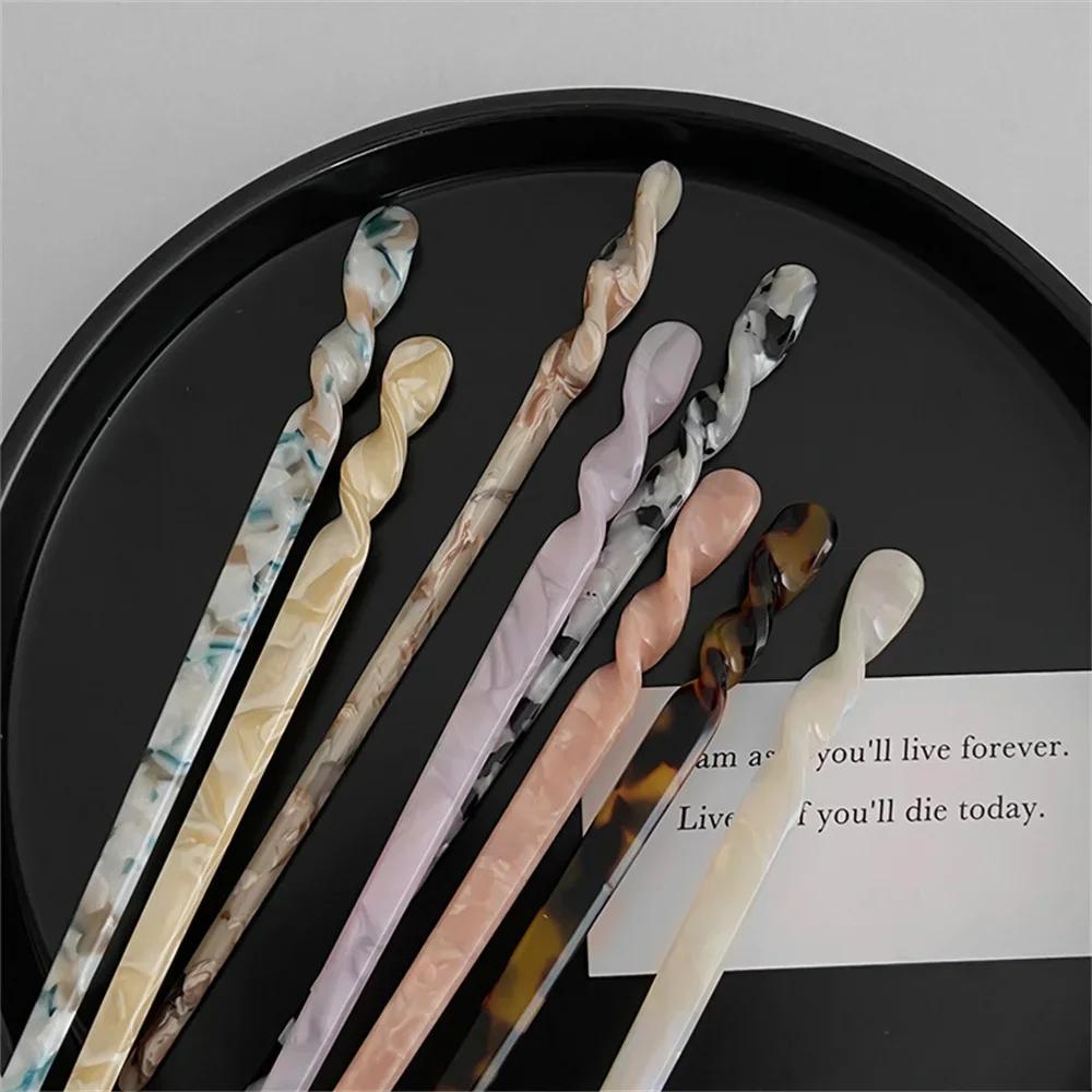 Chinese-Style Hair Sticks Vintage Acetate Resin Marbled Women Hairpins Headdress Headwear Wedding Jewelry Hair Accessories