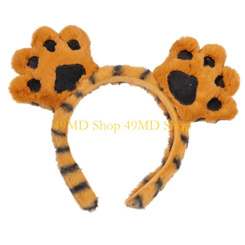 49MD Women Girls Cartoon Paw Shaped Headband Durable Shower Hair Hoop