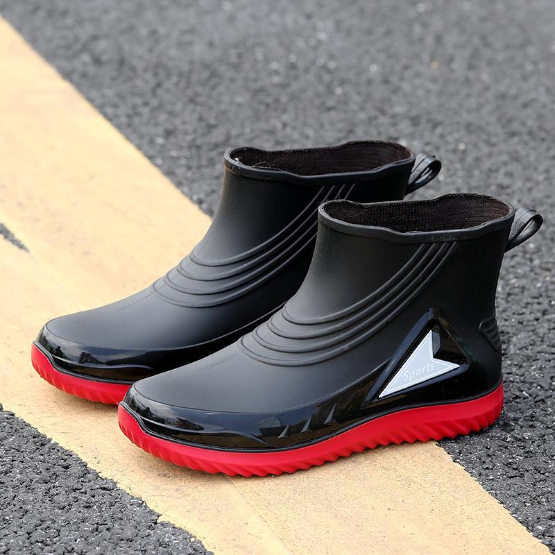 

New short rain shoes men s summer waterproof outdoor rainy day work non-slip wear-resistant fishing rain boots 45