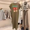 T-shirt Dress, Short-sleeved, Large Size, Loose and Casual, Large Size, Covering The Stomach, Long Dress