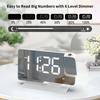 LED Digital Alarm Clock with Time Projection, Dual Alarms, USBCelsiusType-C Charging Ports, 6-  Dimmable, Daylight Saving Time (DST), Snooze