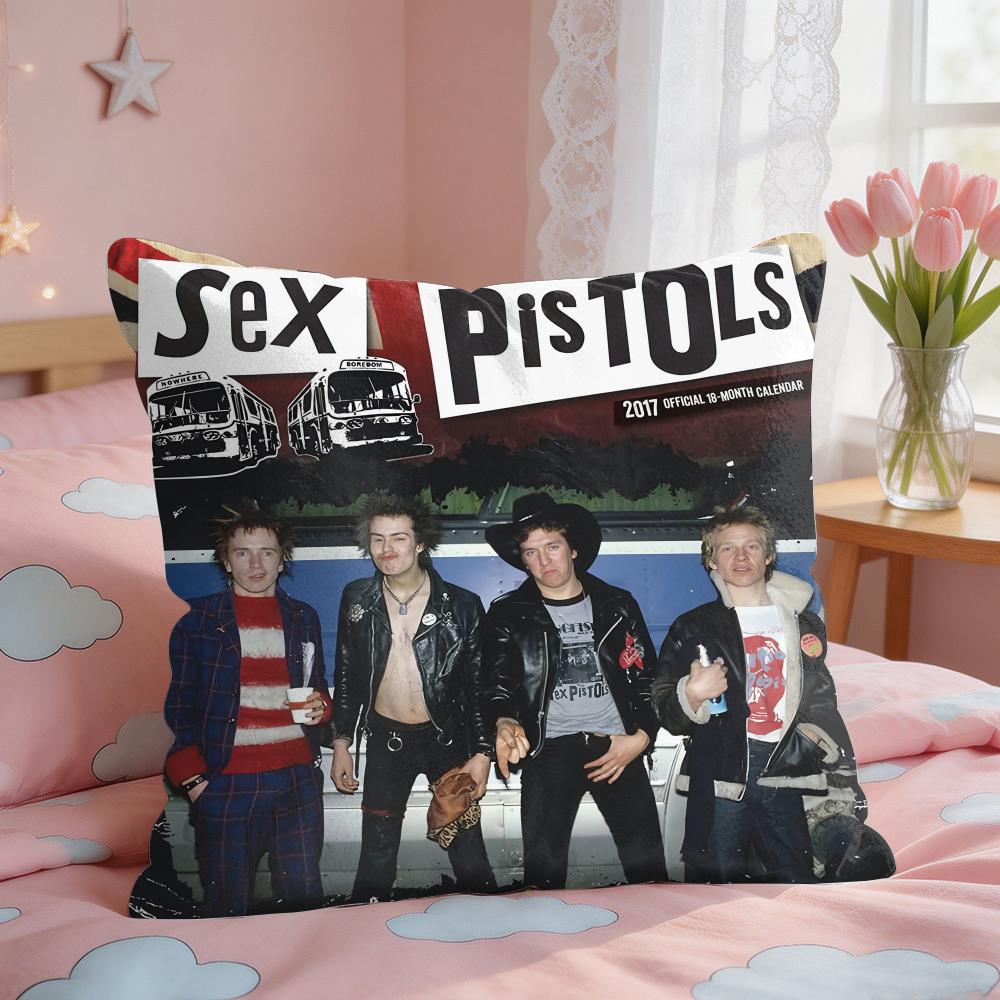 Sex PPistols Rock Cushion Cover Square Short Plush Pillow Case Living Room Sofa Home Decor Funda X