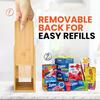 mHomeAid Bag Storage Organizer Bamboo Food Plastic Baggie Holder Dispenser Container for Kitchen Drawer Fits Ziplock Gallon Qua