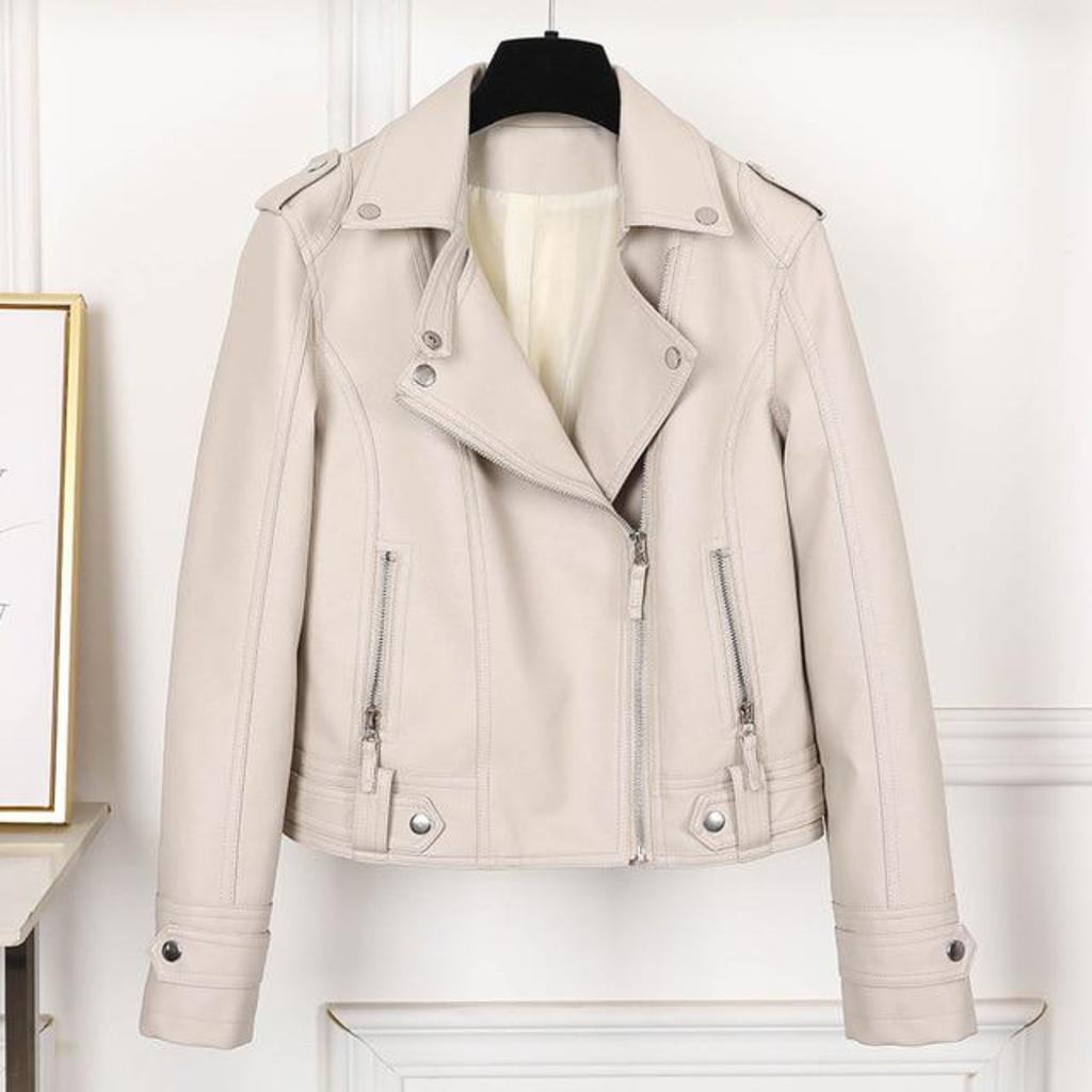 Slim Women PU  Leather Jacket Casual Biker Motorcycle Jackets Female Punk Streetwear Spring Autumn Coat