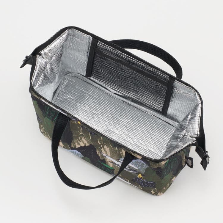 Skater Moomin KGA2 Insulated Lunch Lunch Tote with Aluminum Vapor Deposition Clasp-Style Bag, Large, Outdoor, Wire-Fi