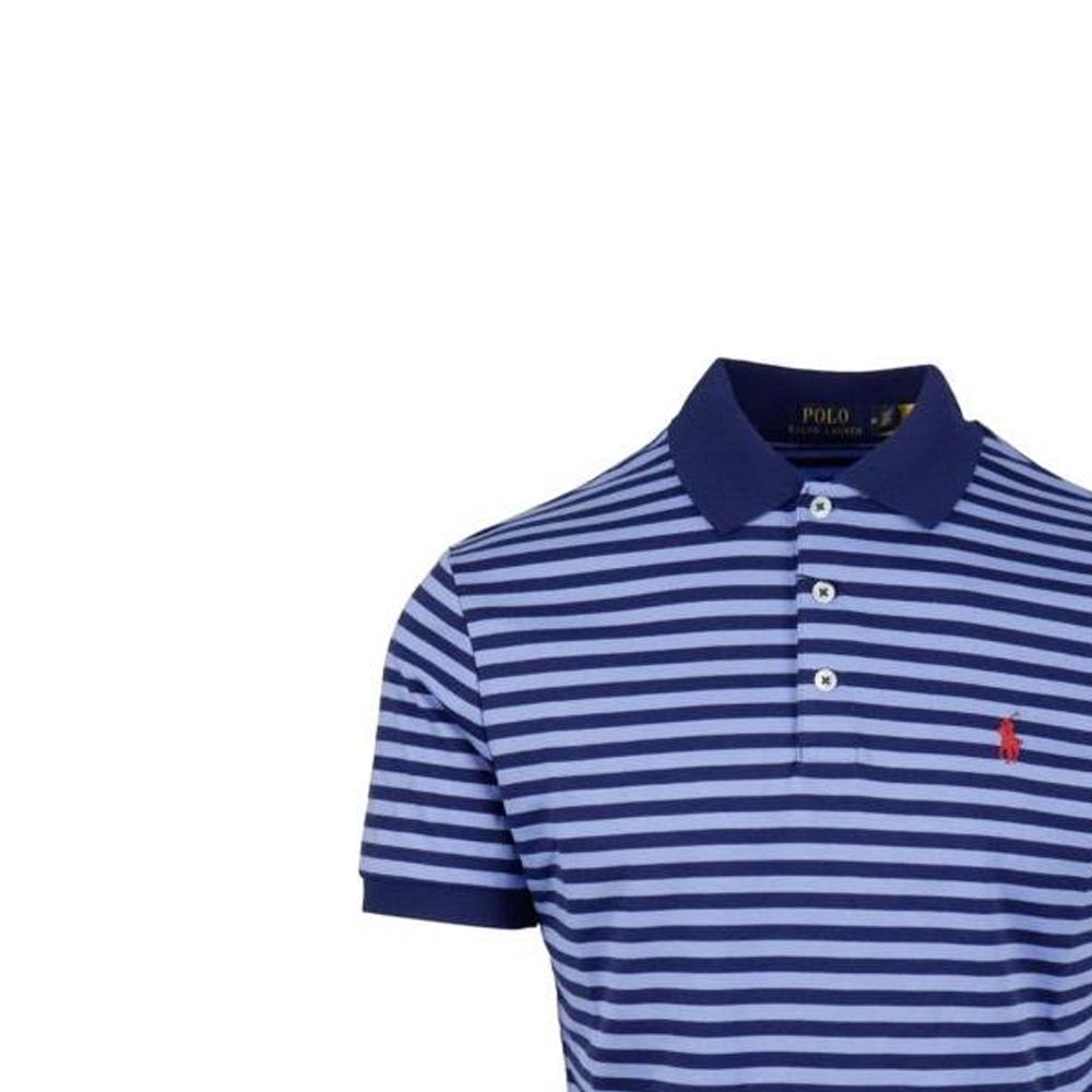 Polo Ralph Lauren Color Block Striped Logo Embroidered Short Sleeve Polo Shirt Men Polo Shirts Dark-Blue 710830550-005