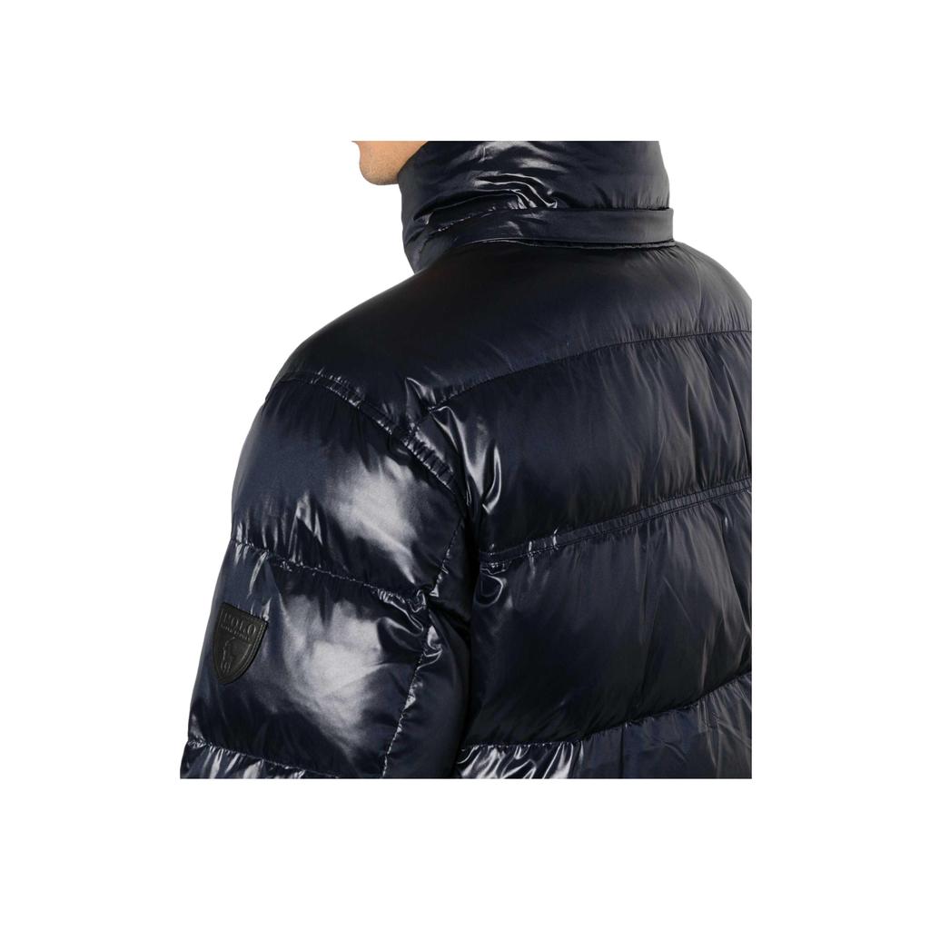 Polo Ralph Lauren Quilted Detachable Hooded Stand Collar Two-Way Front Zipper Long Sleeve Down Jacket Men Outerwear Navy-Blue 710907552-001
