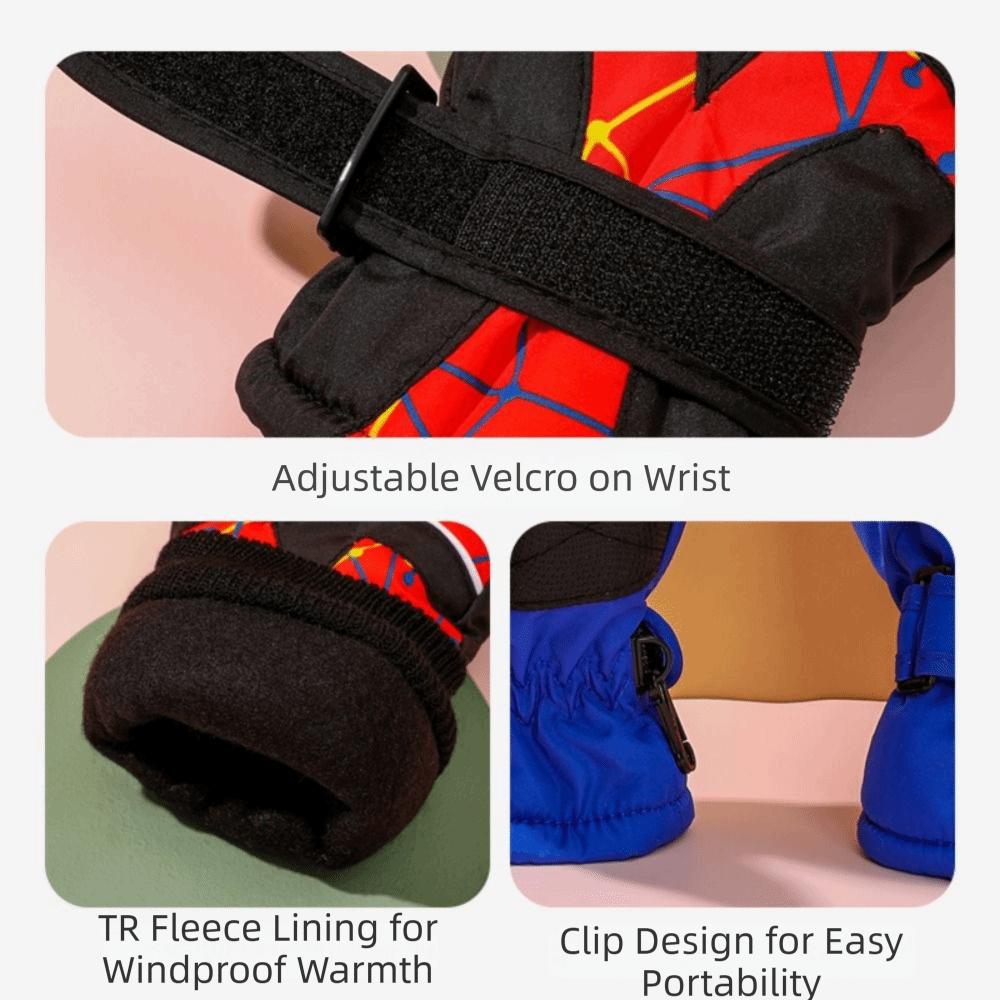 Thicken Children Snow Mittens Waterproof Outdoor Thermal Gloves Unisex Kids Ski Gloves  Skiing