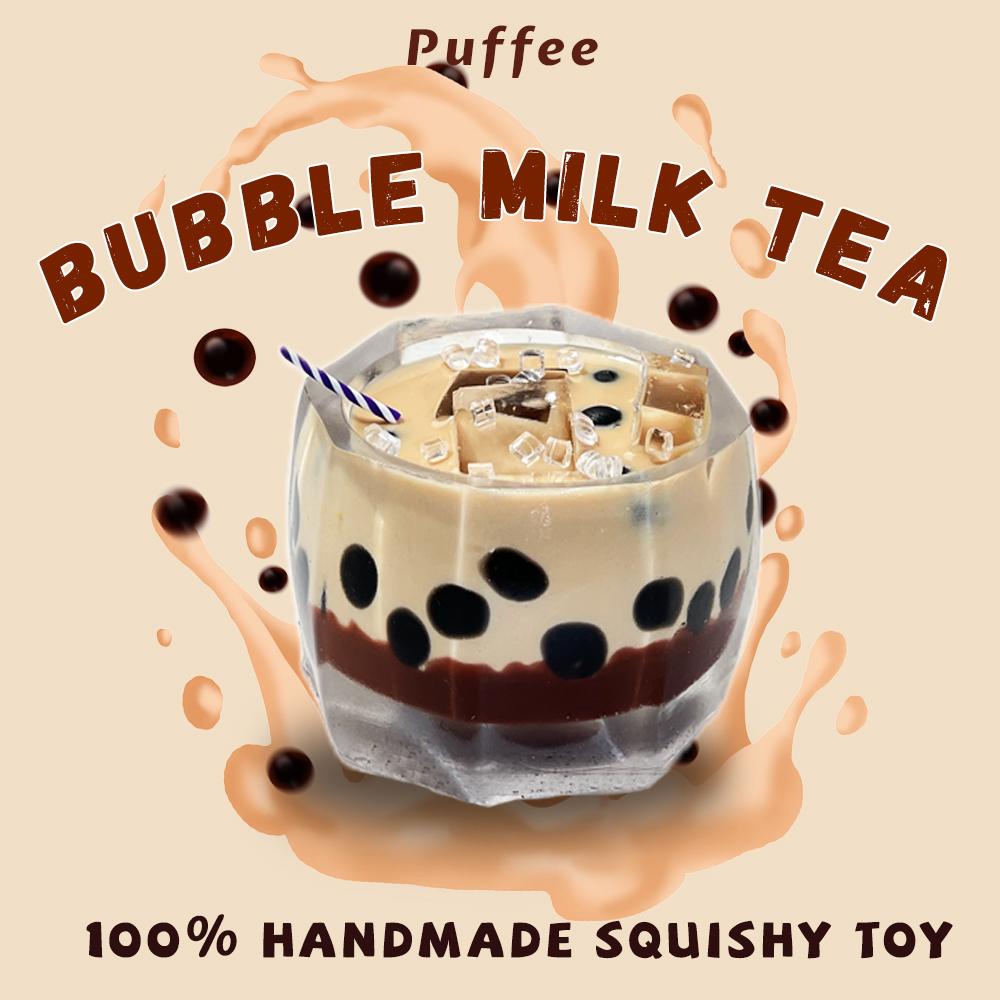 Bubble Milk Tea Voedselkwaliteit Siliconen Squishy Speelgoed, Marshmallow Warme Chocolademelk, Romig Zacht Plakkerig Speelgoed, Taba Squishy, Boba Drankjes beige