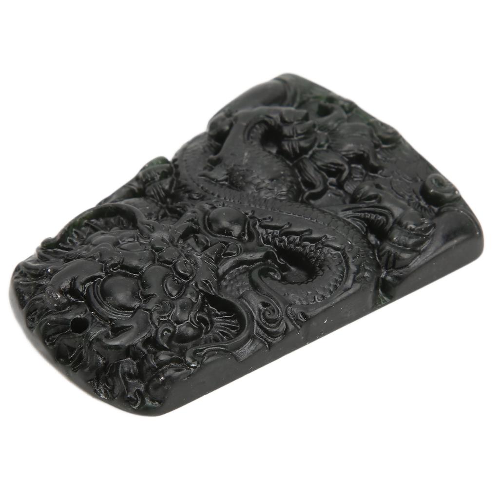 Jade Pendant HandMade Dark Jade Fashion Exquisite Dragon Necklace for Gift Collection Display