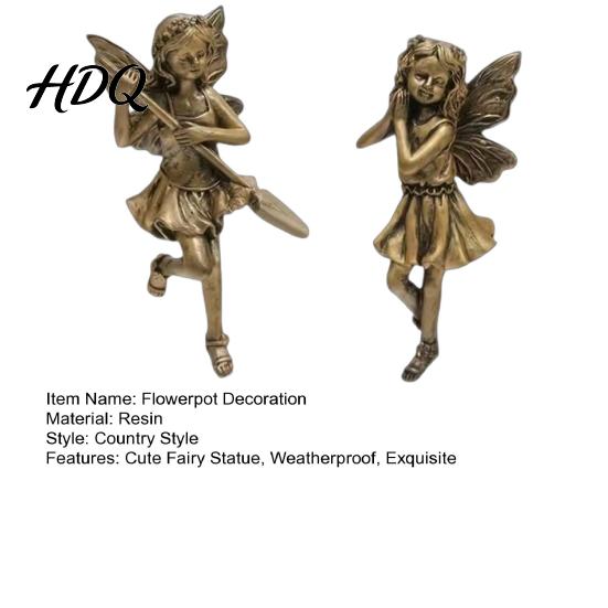 Kreative Topfpflanzen-Dekorationen 2 Stück/Set Blumentopf-Blumenfeen-Figuren, Retro-Harz-Schmetterlingsflügel-Dekorative Topf-Dekoration Statuen, Süße Hängende