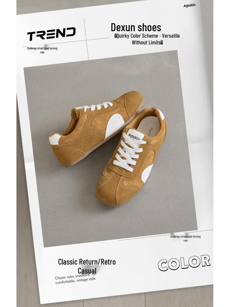 Augusden Women's 2025 Brown German Trainers - Thick-Soled Casual Racing Ballet Shoes