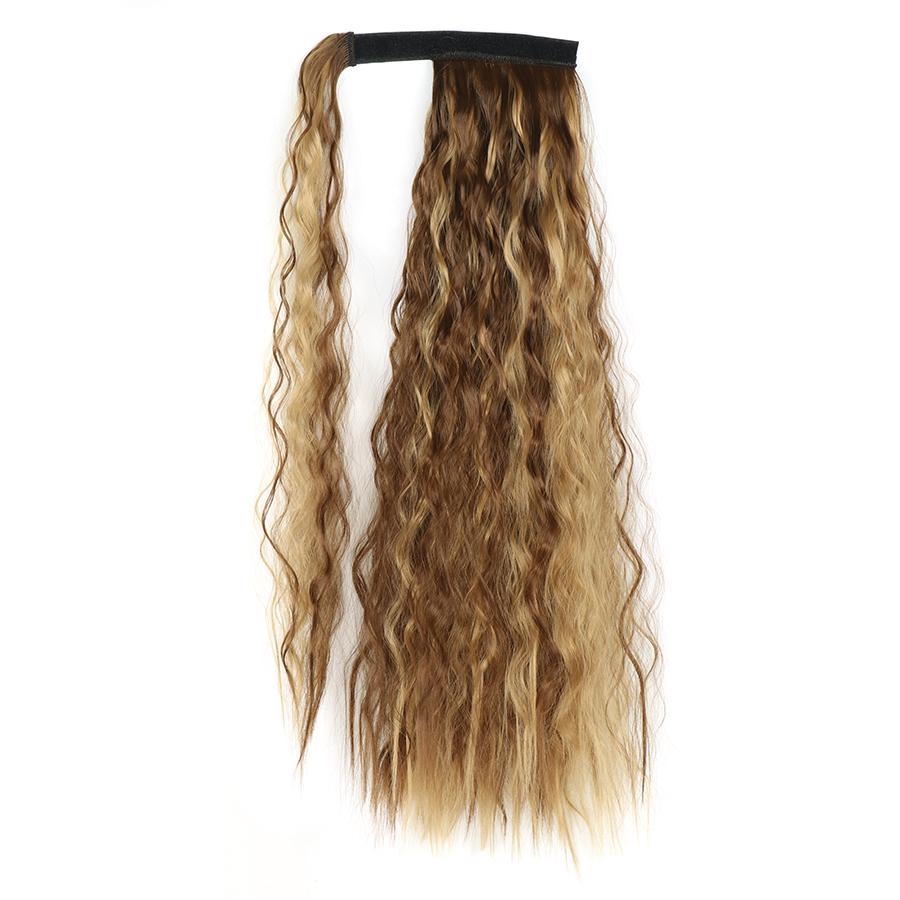 MISS WIG Lifelike Corn Wave Ponytail Wrapped Elevated Natural Extension Hairpin Bundle Hair Ponytail Natural Hair Extension