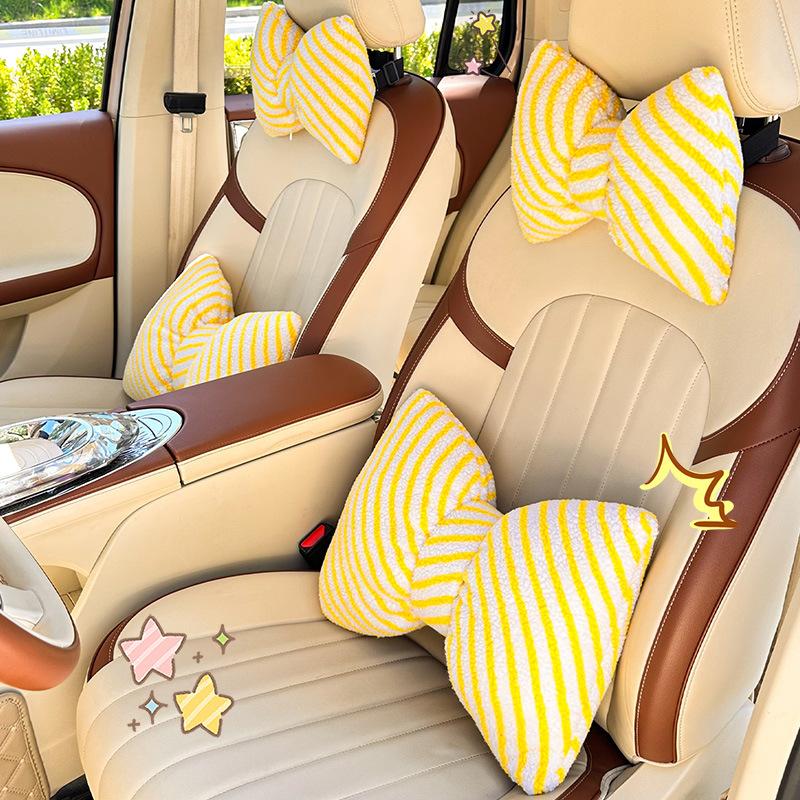 New car headrest waist rest set, four-season universal car waist pillow, cute car decoration products