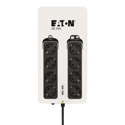 UPS/Power Strip/Surge Protector - EATON 3S 700 DIN - Off-line UPS - 3S700D - 700VA (8 DIN Sockets + 2 USB Charging Ports)