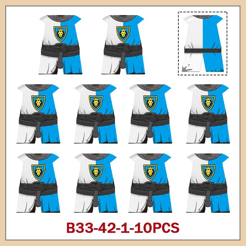 Medieval Military Castle Knight Armour Shoulder Armor Building Blocks Soldier Figure Parts Printed Army Warrior Bricks Toy Gifts