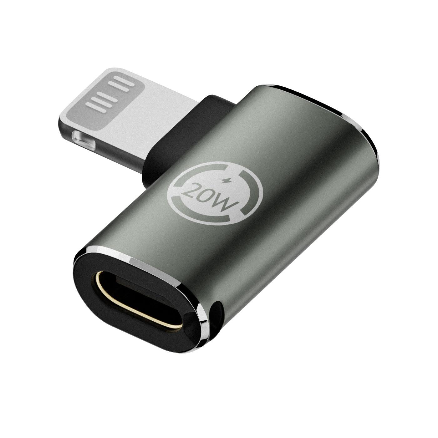 

1 шт. PD20W Type C OTG адаптер для быстрой зарядки для IPhone 14 13 12 USB C «мама» для освещения мужской прямой локтевой преобразователь