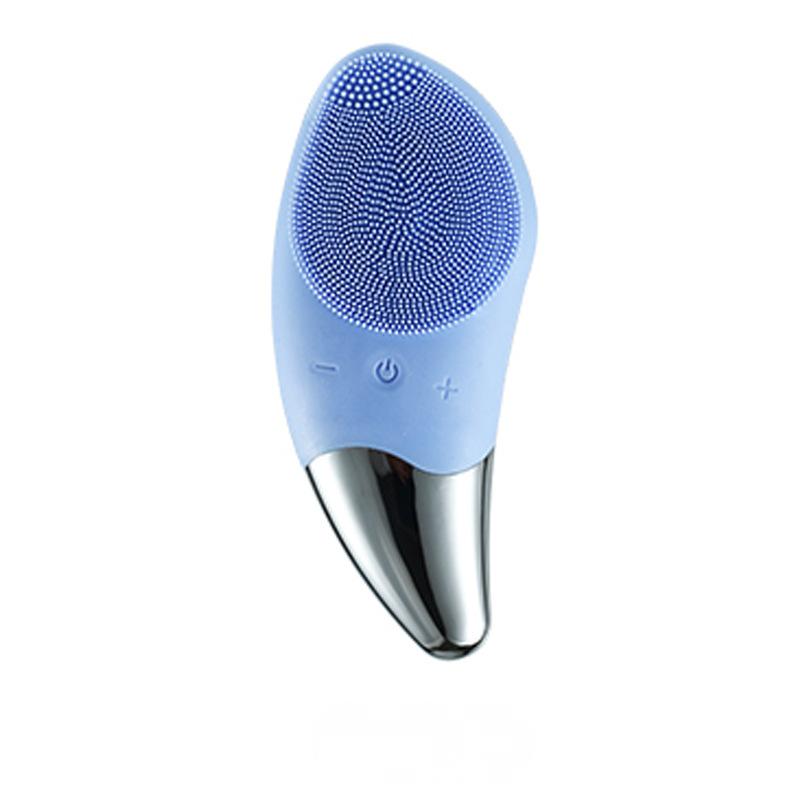 Electric Facial Cleansing Brush Ultrasonic Silicone Pore Cleanser 2-in-1 Blackhead Removal & Acne Prevention Waterproof USB