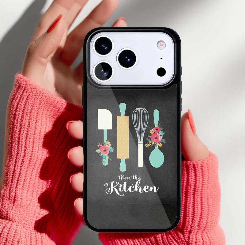 Love Baking Chef Knife style Phone Case for iPhone 17 16 15 14 13 Pro Max Back Cover for 12 11 Pro Coque