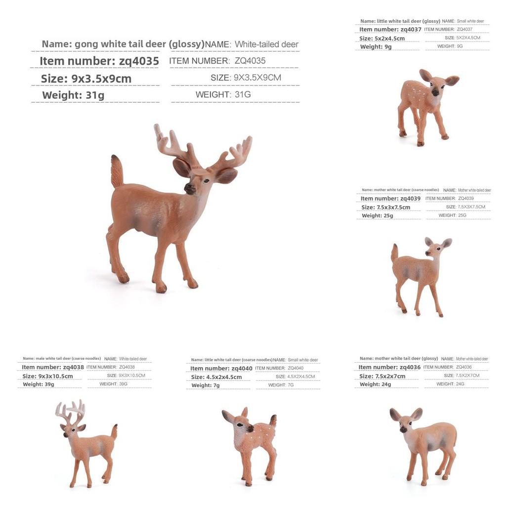 Christmas Reindeer Animal Model Pvc Static Decor For Holiday Table Centerpiece