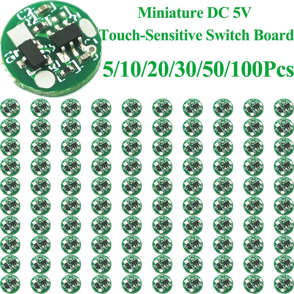 5/10/20/30/50/100Pcs DC5V Touch Sensor Control Switch USB Powered 10mm Micro Size DC Thumb LED Mirror Light Touch Switch
