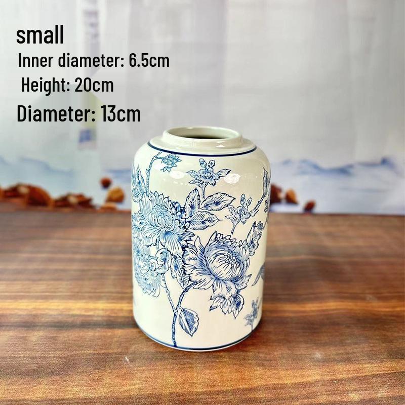 Jingdezhen Blue and White Porcelain Ceramic Vase for Flowers and Hydroponics