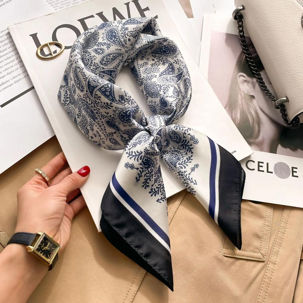 70cm Hair Print Silk Feeling Scarf For Women Fashion NeckTie Hand Bag Foulard Wrist Kerchief Shawl Wraps Hajib Lady