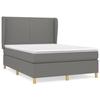 Maison Exclusive - Bettlattenrost mit Matratze Dunkelgrau 140x190cm Stoff