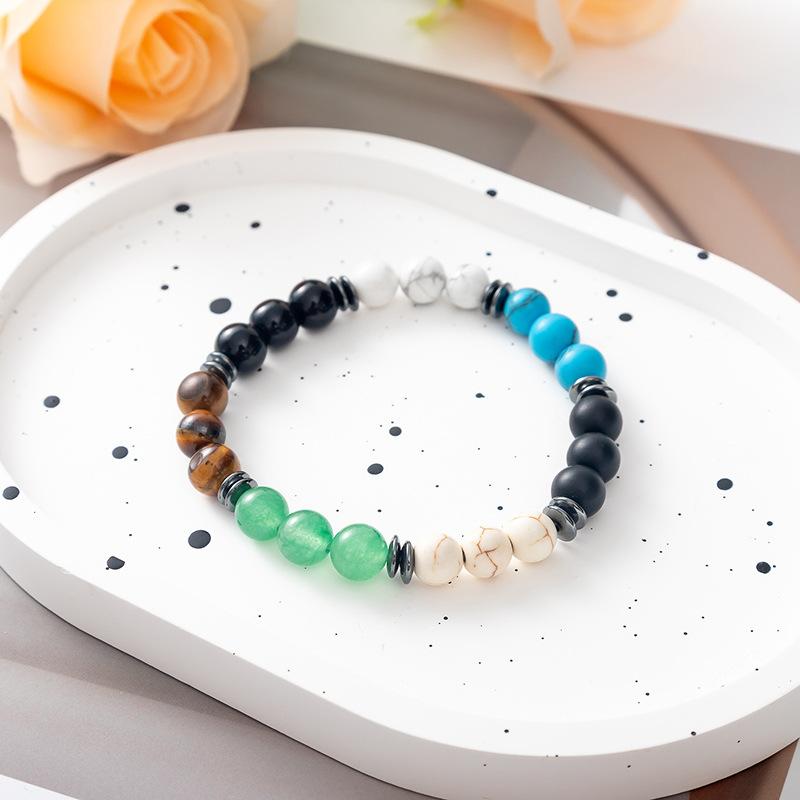 Fashionable 8mm Natural Stone Volcanic Rock Bracelet Black Gallstone Tree of Life Beaded Bracelet Healing Stone Bead Bracelets